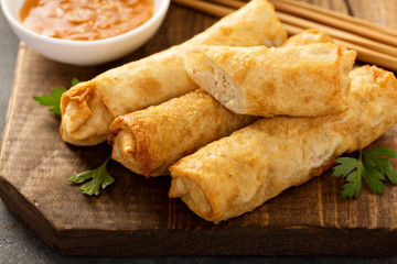Egg rolls with cabbage and chicken