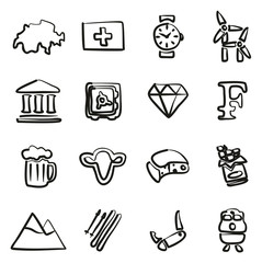 Switzerland Icons Freehand 