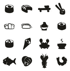 Sushi Icons Freehand Fill
