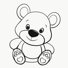 Obraz premium Coloring, cute little cheerful bear