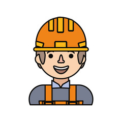 cartoon builder man icon