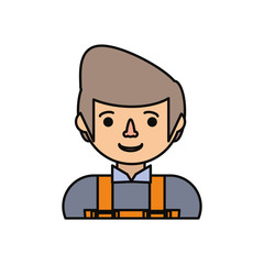 cartoon builder man icon