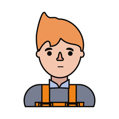 cartoon builder man icon