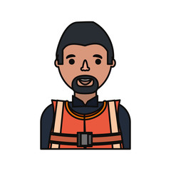 cartoon builder man icon