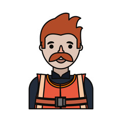 cartoon builder man icon