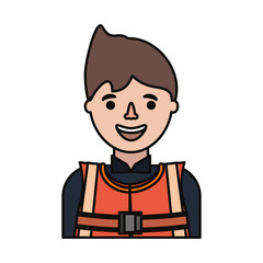 cartoon builder man icon