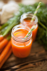 Fresh organic carrot juice