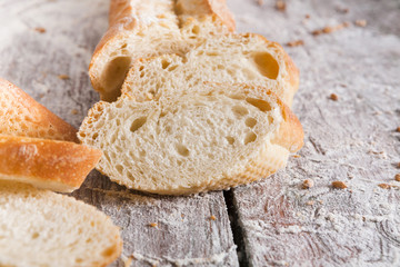 Bakery concept. Plenty of sliced white bread background