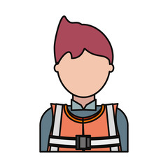 cartoon builder man icon