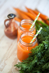 Fresh organic carrot juice