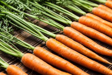 Carrot on wooden table