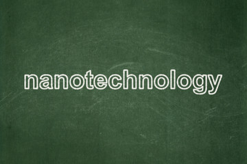 Obraz premium Science concept: Nanotechnology on chalkboard background