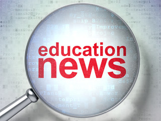 News concept: Education News with optical glass