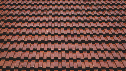 Roof tiles texture and background, roof of temple.