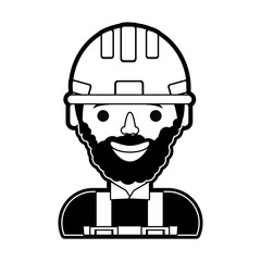 cartoon builder man icon