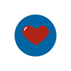 Heart round flat icon vector