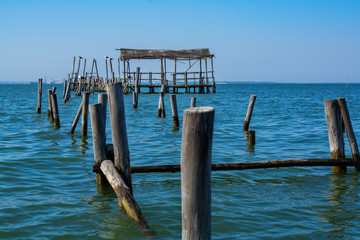 fishing boats in Carrasqueira ancient fishing port