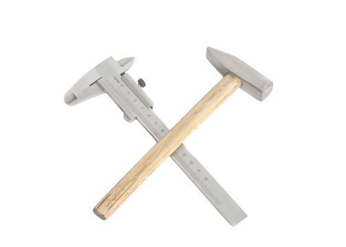 Metal calliper end hammer
