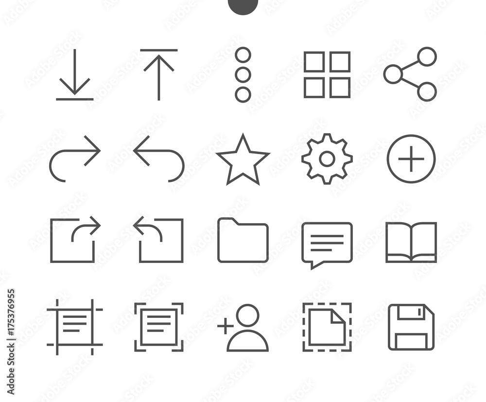Poster file ui pixel perfect well-crafted vector thin line icons 48x48 ready for 24x24 grid for web graphic