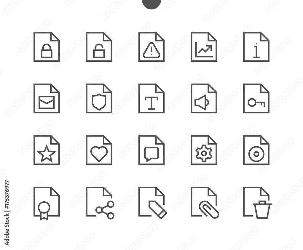 Poster file ui pixel perfect well-crafted vector thin line icons 48x48 ready for 24x24 grid for web graphic