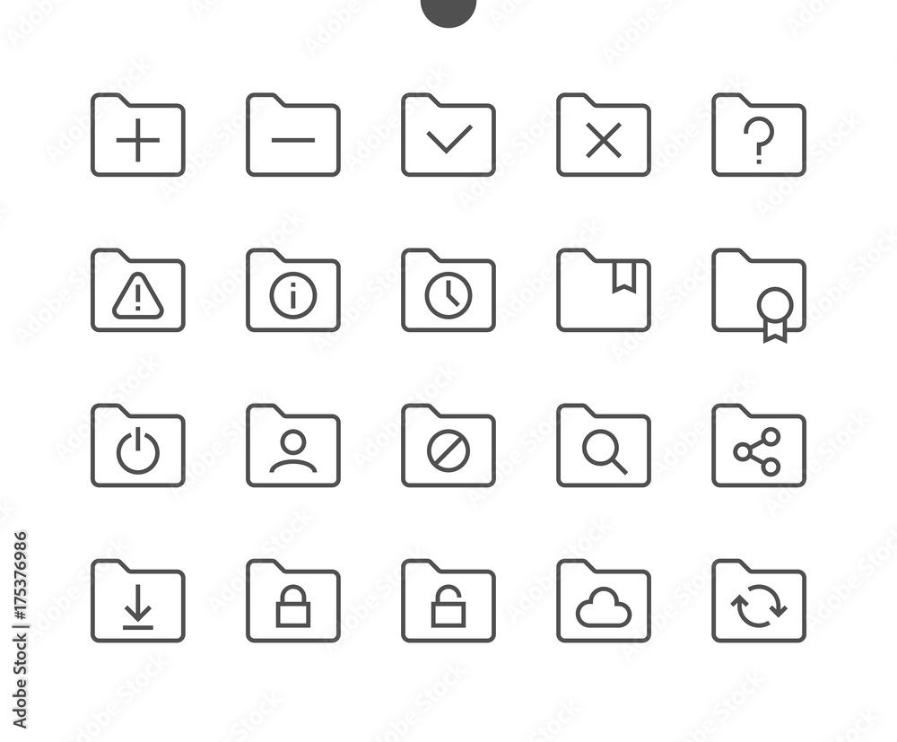 Poster folder ui pixel perfect well-crafted vector thin line icons 48x48 ready for 24x24 grid for web graph