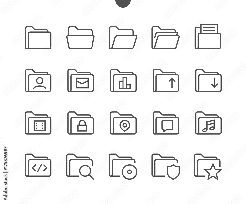 Poster folder ui pixel perfect well-crafted vector thin line icons 48x48 ready for 24x24 grid for web graph