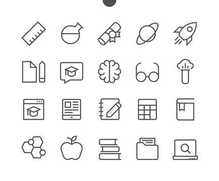 Education UI Pixel Perfect Well-crafted Vector Thin Line Icons 48x48 Ready for 24x24 Grid for Web Graphics and Apps with Editable Stroke. Simple Minimal Pictogram