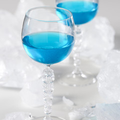 Ice blue cocktail