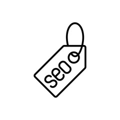 seo tag symbol line black icon