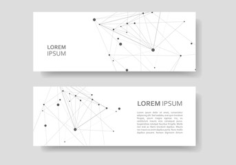 Abstract vector polygonal style business card. Molecular and connection creative structure