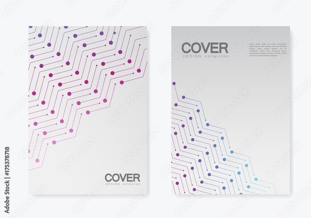 Poster brochure cover vector pattern. repeating geometric tiles with dotted and line