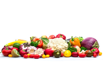Vegetables isolated on a white background.