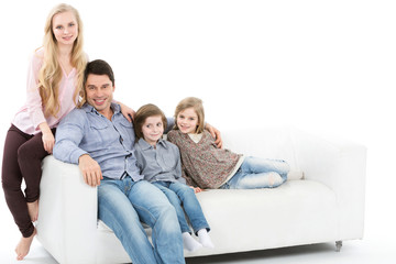 Smiling family with children