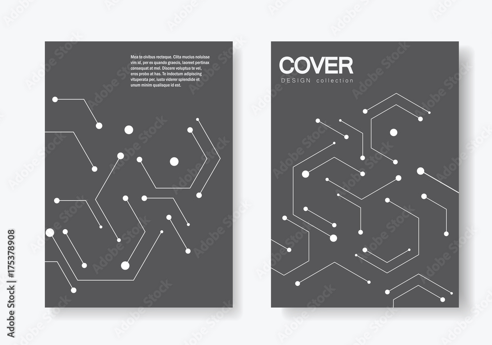 Wall mural vector connection and social network. hexagons technology pattern