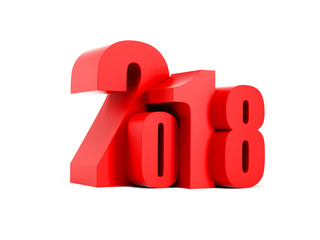 new year 2018, 3d rendering