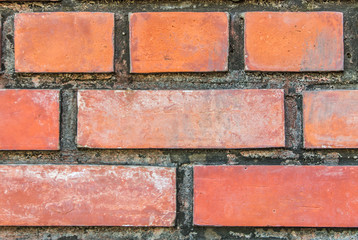 Old brick wall with orange stains. Have light for background or wallpaper.