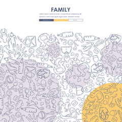 family Doodle Website Template Design