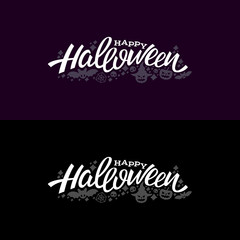 Happy halloween logo. lettering logotype design. Greeting vector illustration.