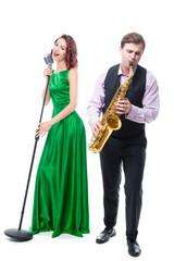 Female singer and saxophonist