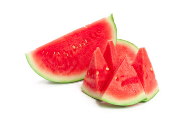 Slice of watermelon on white background