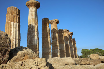 Heraklestempel im Tal der Tempel in Agrigent. Sizilien 