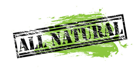 all natural black and green stamp on white background