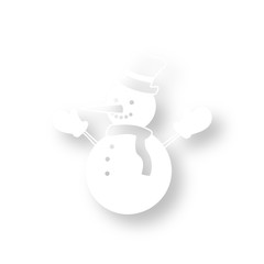 Icon mit Schatten - Schneemann - Weihnachten