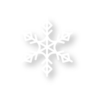 Icon mit Schatten - Schneeflocke - Christbaumschmuck