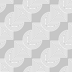 Gray and white geometric ornament. Seamless pattern