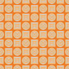 Orange geometric ornament. Seamless pattern