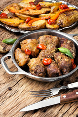 beef roulades in a metal bowl