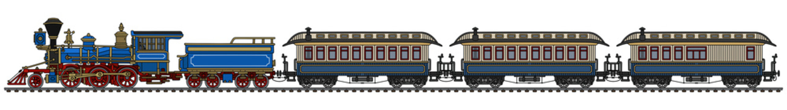 Vintage american steam train