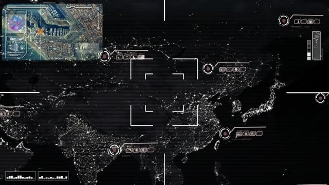 monitor - world - map - digital scan