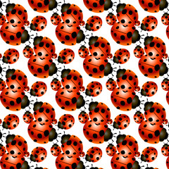Pattern of a family of ladybugs